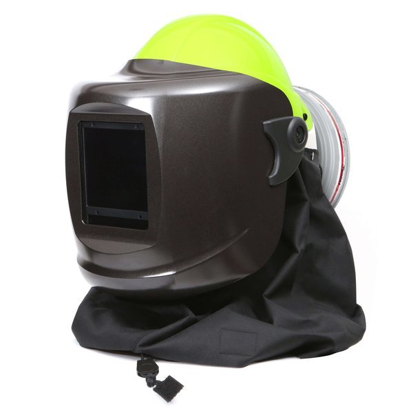 PF60ESM+ Hard Hat Hi Viz Yellow, Black Neck Cape, HE/HF/HC Filter, Pureflo, Mfr#: Gentex Corp